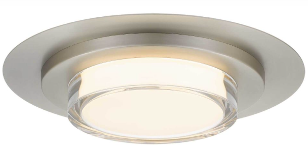 Alteck Lighting AFM0013-3CCT-W-BSS Plate 16 inch CCT LED Outdoor Flush Mount with Clear Thick Wall Acrylic-Frosted Inside, Brushed Stainless Steel Finish
