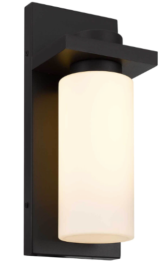 Alteck Lighting AW0093-3CCT-W-DB Kast 14 inch Tall LED Outdoor Wall Sconce with Etched White Opal Glass, Multi-Color Temperature, Dark Bronze Finish