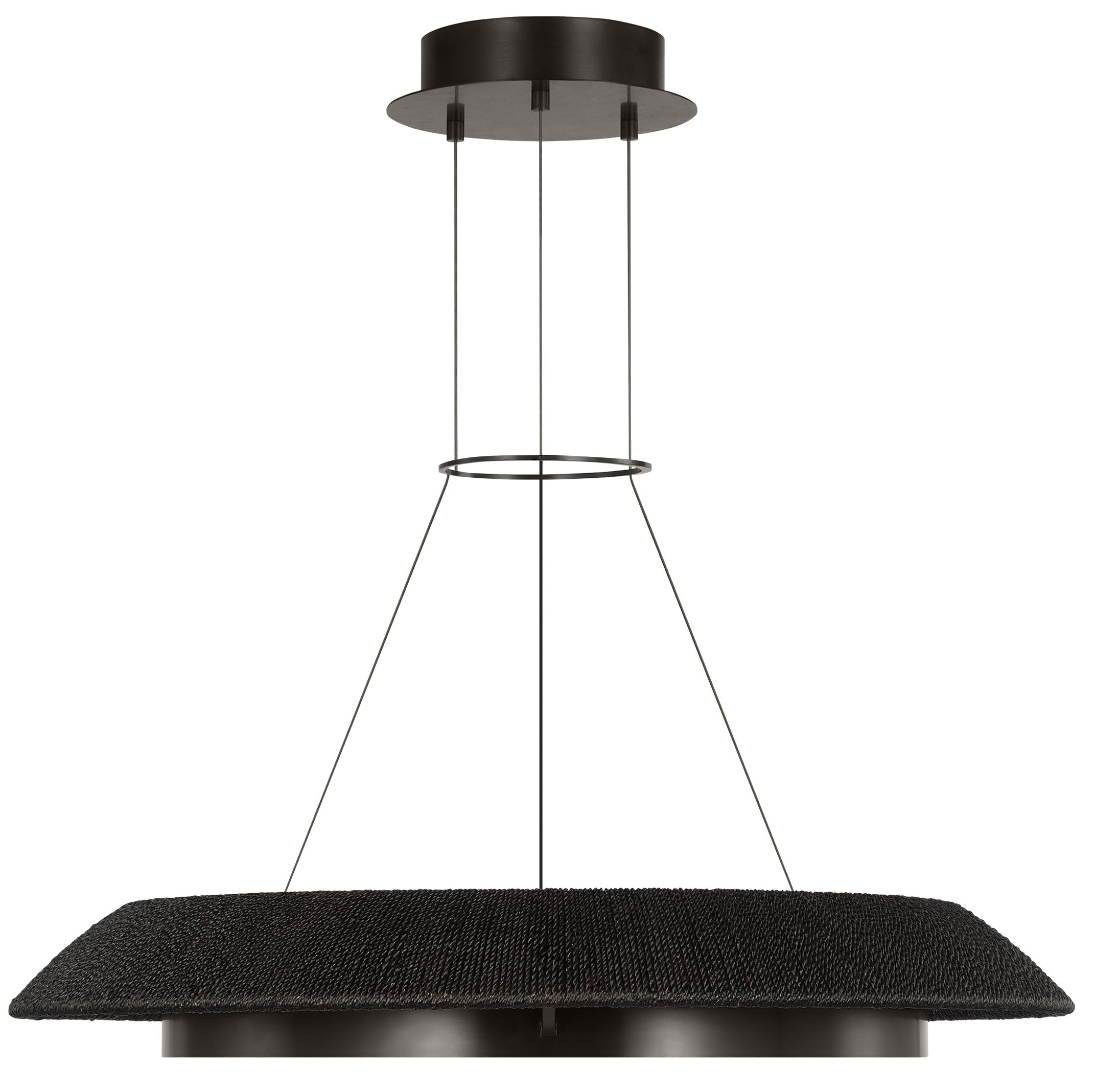 Visual Comfort Architectural SLCH55927WBKBZ 38.6” Noa Chandelier, Wattage: 55W, Lumens: 1745 lm, Color Temperature 2700K, Washed Black/Bronze