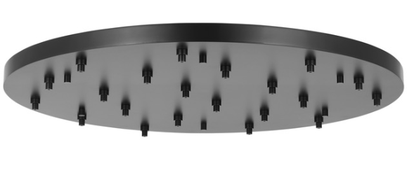 Visual Comfort Architectural SLCH576B Round Multiport Canopy, 21-Lights, Nightshade Black Finish