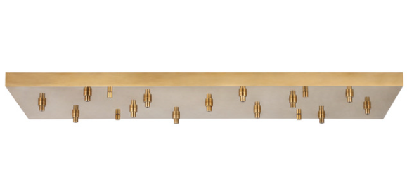 Visual Comfort Architectural SLCH574HAB Rectangular Multiport Canopy, 13-Lights, Hand Rubbed Antique Brass