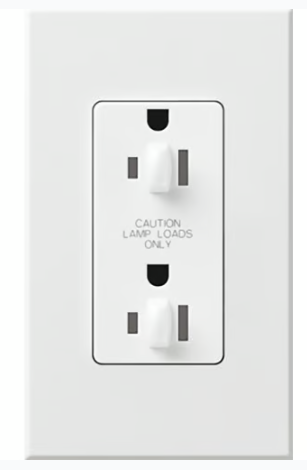 Lutron NTR-15-DDTR-WH Architectural 15A Dual Dimming, Tamper Resist Duplex Receptacle, 125V with Wall Plate, Matte Finish, White Finish