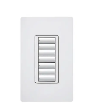 Lutron RRD-W7B-GR RadioRA 2 seeTouch Wall-Mount Designer Keypad 7 Button, Gray Finish
