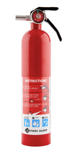 BRK First Alert GARAGE10 Rechargeable Garage Fire Extinguisher UL Rated 10-B:C (Red)