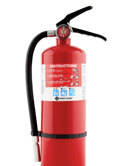 BRK First Alert PRO10 Fire Extinguisher designed for heavy duty commercial , Rechargeable 4-A 60-B:C 10 lb. Dry Powder, Red