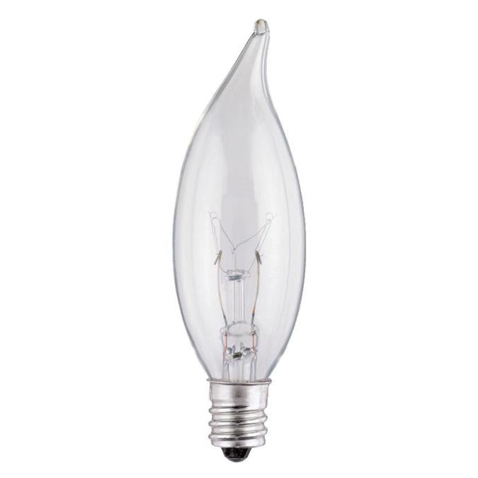Westinghouse Lighting 0367300 clear CA8 flame tip incandescent light bulb with E12 candelabra base