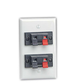 Leviton 40952-2PW 1-Gang Double Spring Clip Device Audio/video Wallplate, Standard Size, Polymer Break Resistant, Box Mount, White Finish