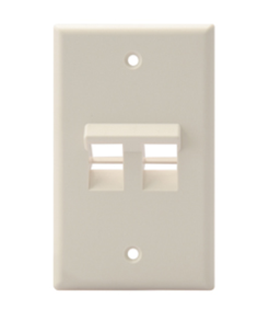 Leviton 41081-2TP Angled Single-Gang Quickport, Wallplate, 2-Port, Light Almond Finish