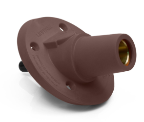 Leviton 17R24-SH 17 Series Panel Mount Receptacle, Female, 600A Max, 600V 30 Degree Angle, Threaded Stud Termination, 250-500 MCM Cable Range, Brown Finish