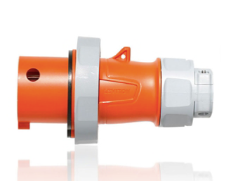 Leviton 420P12WLEVA LEV Series IEC Pin & Sleeve Plug with Screwless Clamp Assembly, Orange Finish