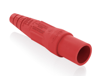 Leviton 16SDM-1UR 16 Series Single Pole Cam Type Male Detachable Plug Sleeve Only, Taper Nose, Cable Range 2/0, 4/0, Red Finish