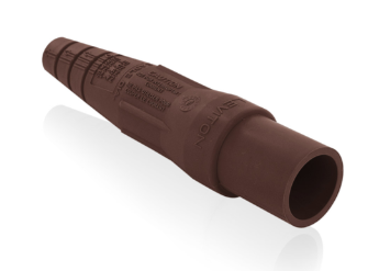 Leviton 16SDM-1UH 16 Series Single Pole Cam Type Male Detachable Plug Sleeve Only, Taper Nose, Cable Range 2/0, 4/0, Brown Finish