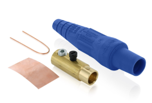 Leviton 16D32-UB 16 Series Taper Nose Cam-Type Female Plug, Contact & Insulator, Detachable, 2/0, 4/0 AWG, 400A Max, Type 3R When Mated, Blue Finish