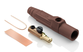 Leviton 15D21-UH 15 Series Cam-Type Male Plug, Contact & Insulator, Detachable, Single Set Screw Termination, #8, #2 AWG, 150A Max, Type 3R When Mated, Brown