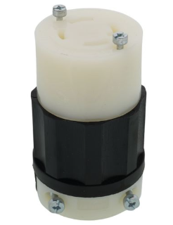 Leviton 2713 Industrial Grade Locking Connector, 30A, 3P, NEMA L14-30R, Black/White, 125/250V