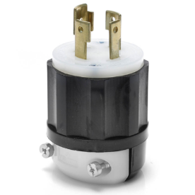 Leviton 2751 30A, 120/208V 3-Phase Y, NEMA L18-30P, 4P, 4W, Locking Plug, Non-Grounding, Black/White Finish