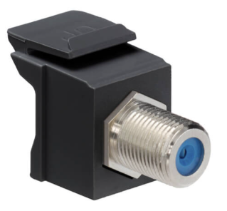 Leviton 41084-FEF Feedthrough Quickport, F-Connector, Black Housing