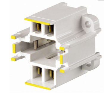 Leviton 26725-414 GX24Q-4 Base, 42w 4-pin, 10mm Compact Fluorescent Lampholder, Screw-down, Yellow/White Body