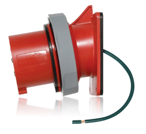 Leviton 330B7WLEV Pin & Sleeve Inlet, Watertight, 60A, 480V, 2P, 3W, Red Finish