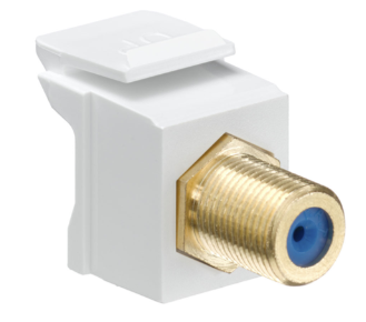 Leviton 40831-FWG Feedthrough Quickport, F-Connector, Gold Plated, White Housing