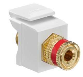 Leviton 40833-BWR Binding Post Quickport, Coupler, Red Stripe, White Housing