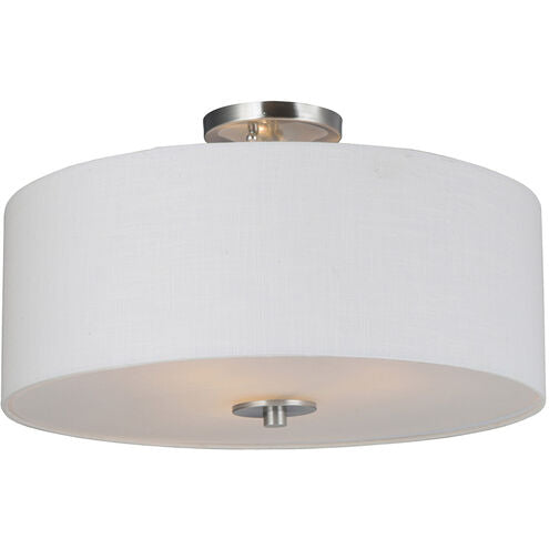 Maxim Lighting 10014WLSN Bongo 3 Light 18 inch Satin Nickel Semi-Flush Mount Ceiling Light