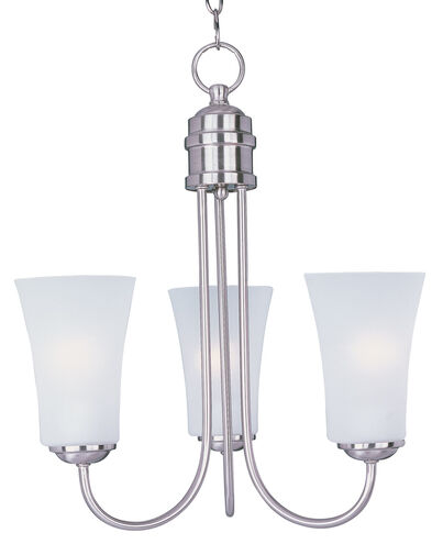 Maxim Lighting 10043FTSN Logan 3 Light 17 inch Satin Nickel Single-Tier Chandelier Ceiling Light