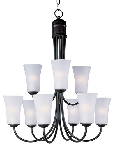 Maxim Lighting 10046FTOI Logan 9 Light 29 inch Oil Rubbed Bronze Multi-Tier Chandelier Ceiling Light