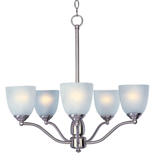 Maxim Lighting 10065FTSN Stefan 5 Light 25 inch Satin Nickel Single-Tier Chandelier Ceiling Light