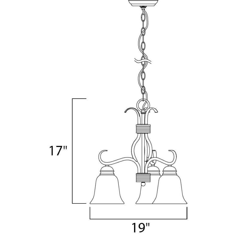 Maxim Lighting 10122FTSN Basix Chandelier Ceiling Light Dimensions Diagram