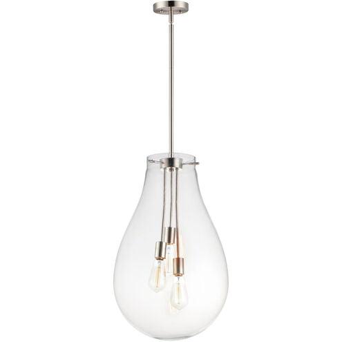 Maxim Lighting 10164CLSN Gourd 3 Light 16 inch Satin Nickel Multi-Light Pendant Ceiling Light