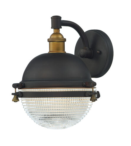 Maxim Lighting 10182OIAB Portside 1 Light 11 inch Oil Rubbed Bronze/Antique Brass Outdoor Wall Mount Light