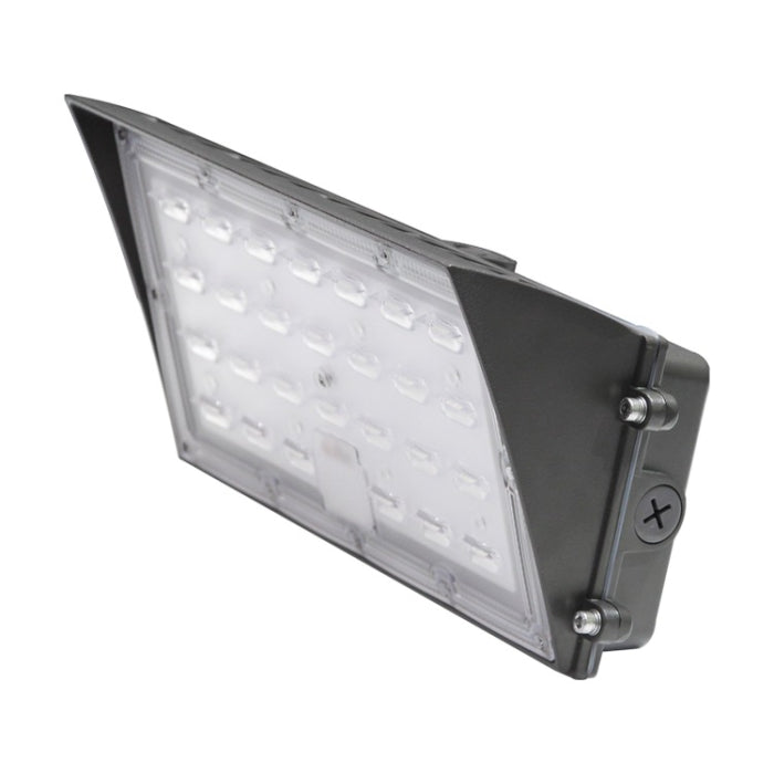 Nuvo 65-676 Semi Cutoff LED Wall Pack, Wattage 80W, Multi-Color Temperature, 10000 Lumens, DLC Premium, Voltage 120-277V