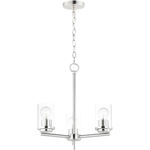 Maxim Lighting 10203CLSN Corona 3 Light 17 inch Satin Nickel Single-Tier Chandelier Ceiling Light in Clear