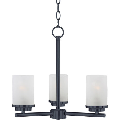 Maxim Lighting 10203FTBK Corona 3 Light 17 inch Black Single-Tier Chandelier Ceiling Light in Frosted