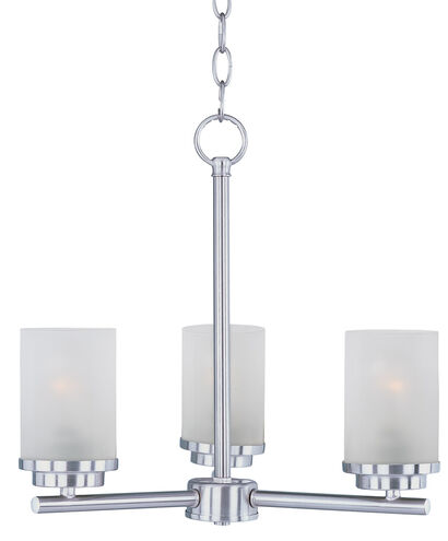 Maxim Lighting 10203FTSN Corona 3 Light 17 inch Satin Nickel Single-Tier Chandelier Ceiling Light in Frosted