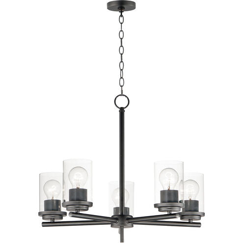 Maxim Lighting 10205CLBK Corona 5 Light 22 inch Black Single-Tier Chandelier Ceiling Light in Clear