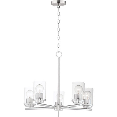 Maxim Lighting 10205CLSN Corona 5 Light 22 inch Satin Nickel Single-Tier Chandelier Ceiling Light in Clear