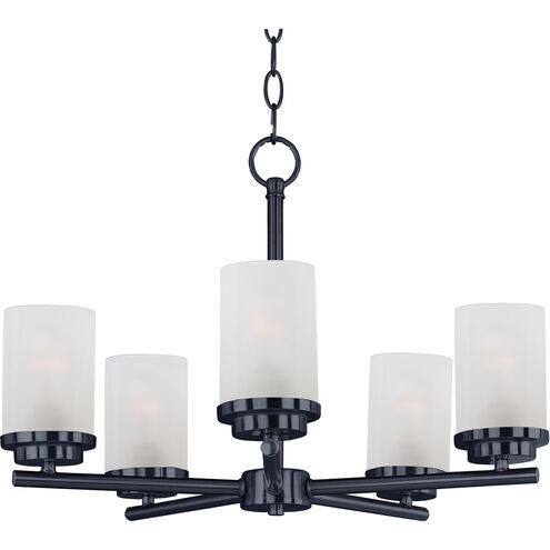 Maxim Lighting 10205FTBK Corona 5 Light 22 inch Black Single-Tier Chandelier Ceiling Light in Frosted