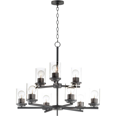 Maxim Lighting 10206CLBK Corona 9 Light 28 inch Black Multi-Tier Chandelier Ceiling Light in Clear