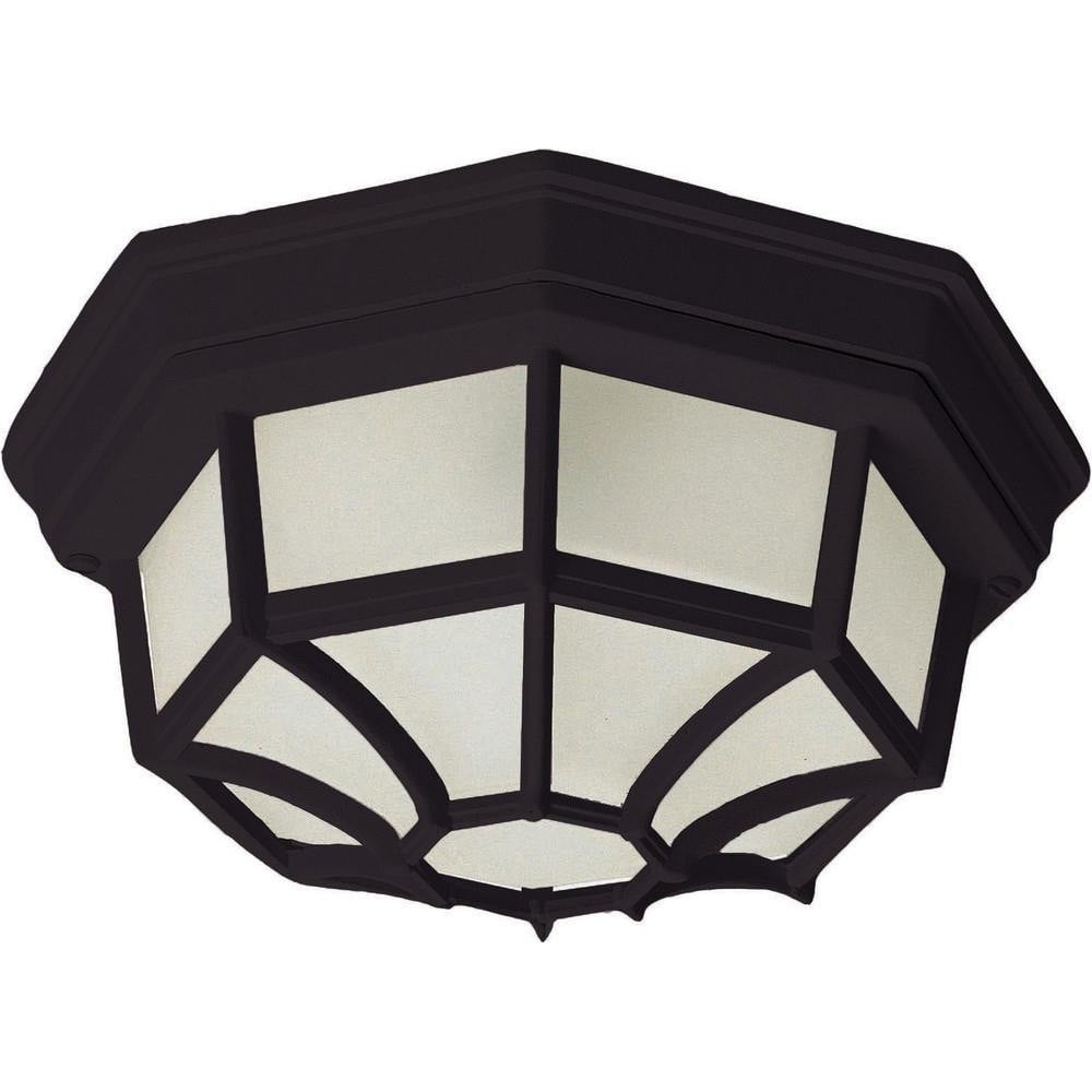 Maxim Lighting 1020RP Crown Hill 2 Light Outdoor Flush Mount in Rust Patina finish with frosted glass panels - front angle view
