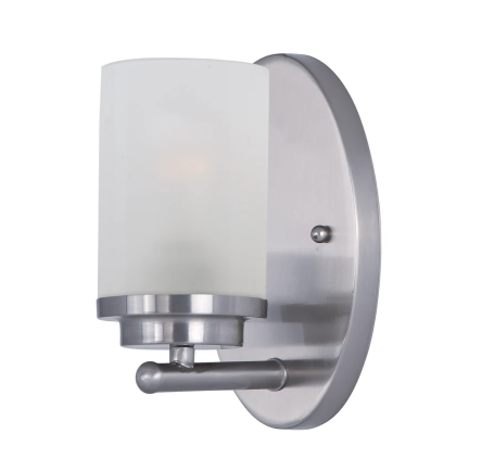 Maxim Lighting 10211FTSN Corona 1 Light 6 inch Satin Nickel Bath Vanity Wall Light in Frosted