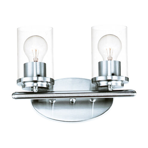 Maxim Lighting 10212CLPC Corona 2 Light 12 inch Polished Chrome Bath Vanity Wall Light in Clear