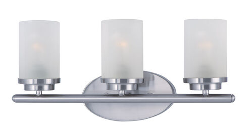 Maxim Lighting 10213FTSN Corona 3 Light 19 inch Satin Nickel Bath Vanity Wall Light in Frosted