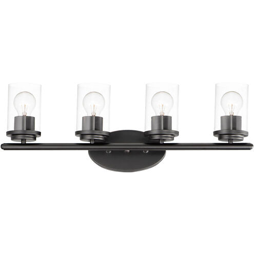 Maxim Lighting 10214CLBK Corona 4 Light 26 inch Black Bath Vanity Wall Light in Clear
