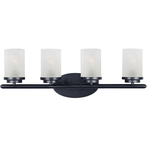 Maxim Lighting 10214FTBK Corona 4 Light 26 inch Black Bath Vanity Wall Light in Frosted