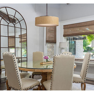 Maxim Lighting 10226WOSN Prime Pendant Light Installed in Dining Room Setting