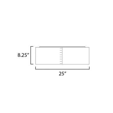 Maxim Lighting 10227WO Prime LED Flush Mount - dimensions diagram 25 inch wide by 8.25 inch tall