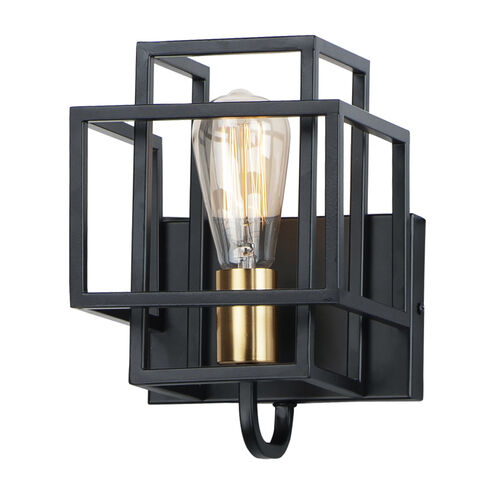 Maxim Lighting 10241BKSBR Liner 1 Light 7 inch Black/Satin Brass Wall Sconce Wall Light