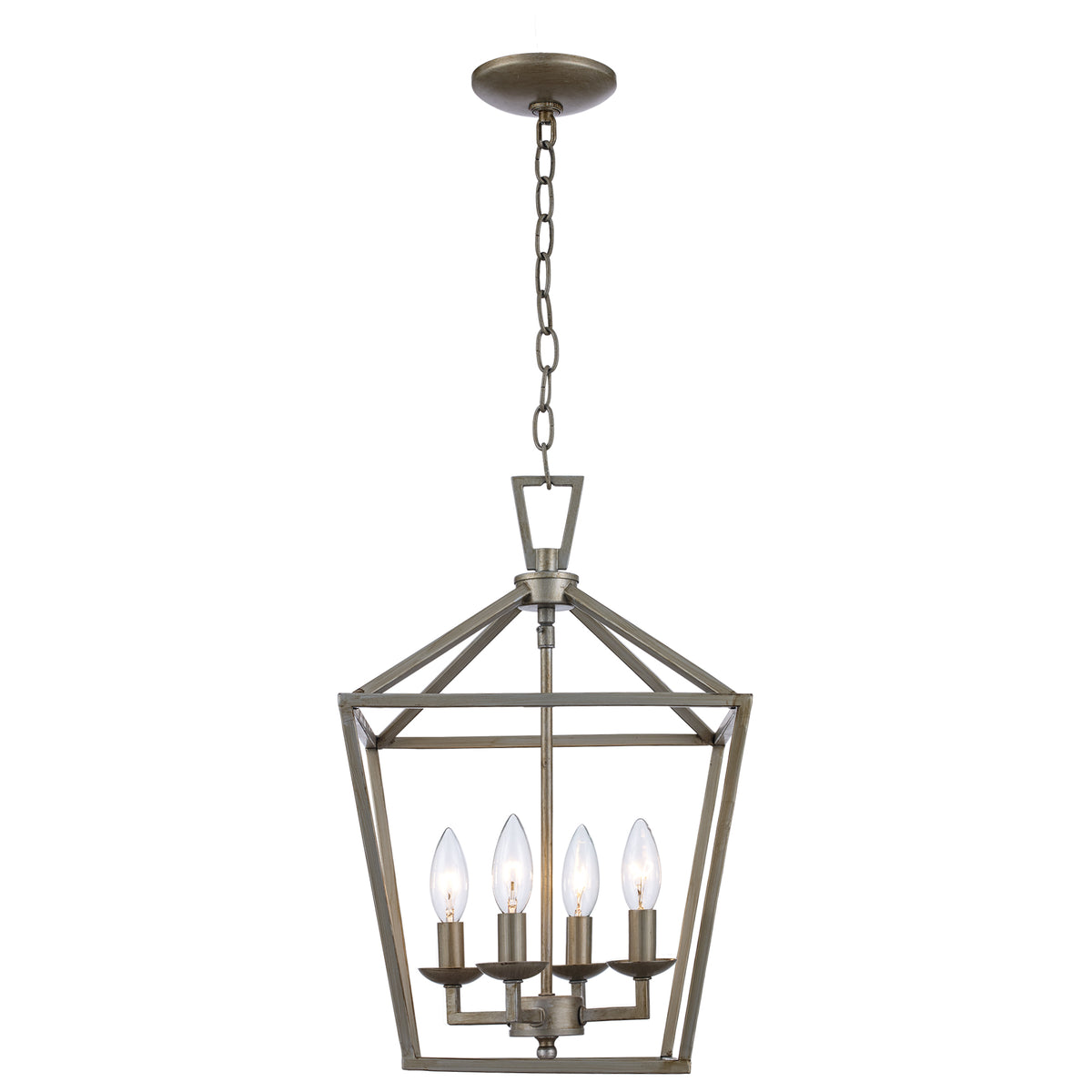 Trans Globe Lighting 10264 ASL Lacey 4 light pendant in antique silver leaf